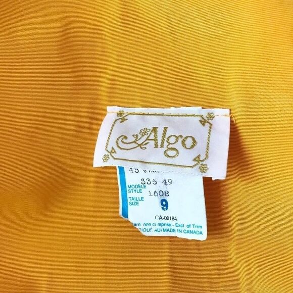 Vintage 80s Algo yellow trench jacket dress size 9 - Picture 10 of 11